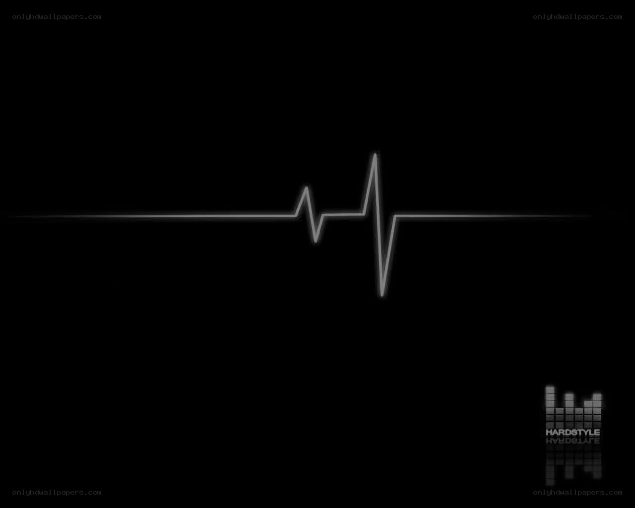 heart rate line on black