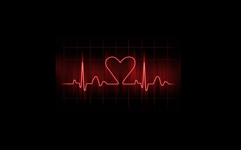 Heart Rate Monitor Line — Red, Dramatic