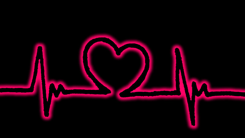 heart rate with heart symbol