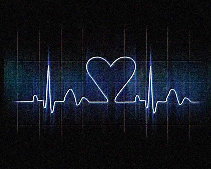 heart rate with heart symbol