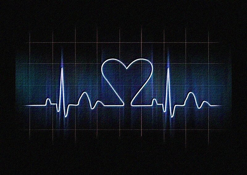heart rate with heart symbol