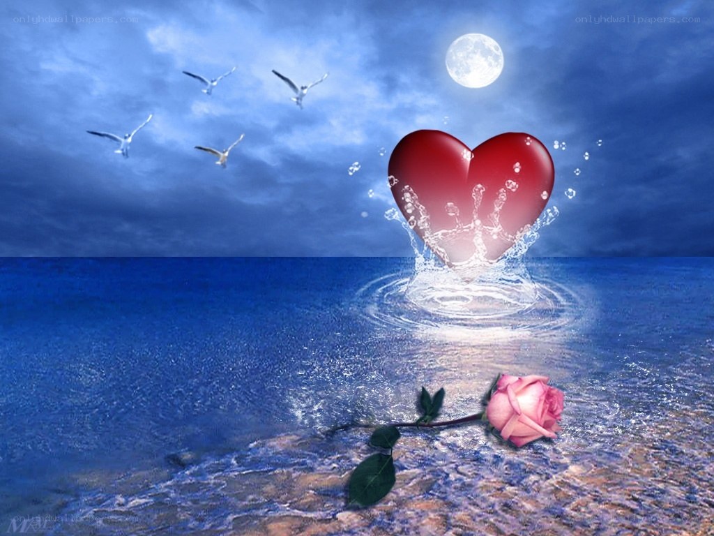 heart rising from the sea
