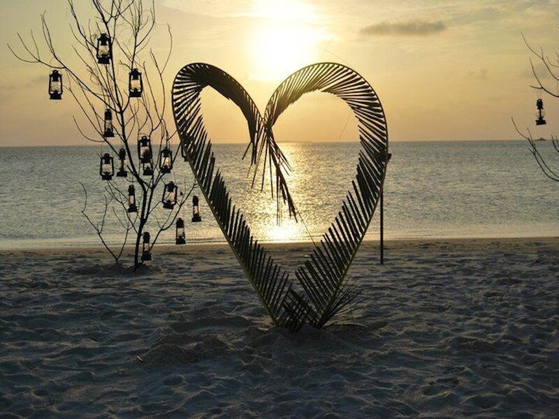 Heart Sculpture on Beach