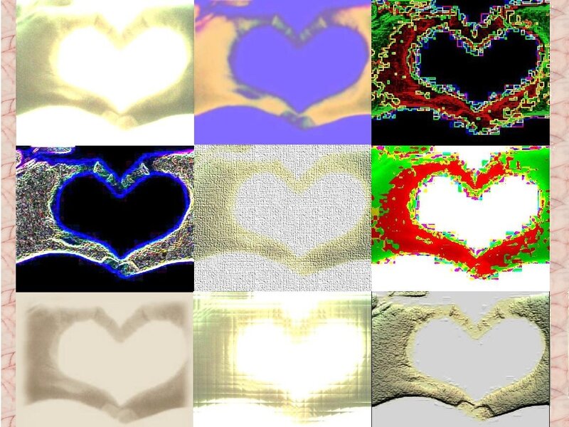 Heart shape collage