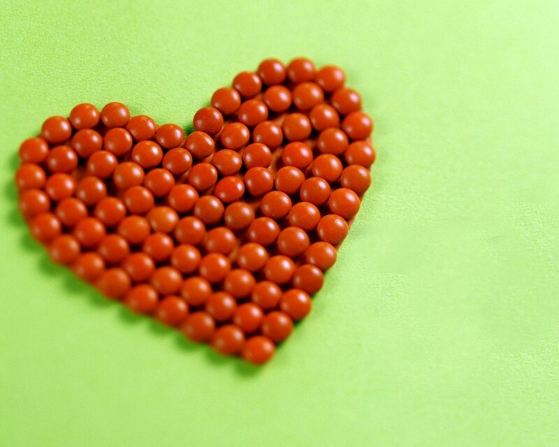 heart shape from pills