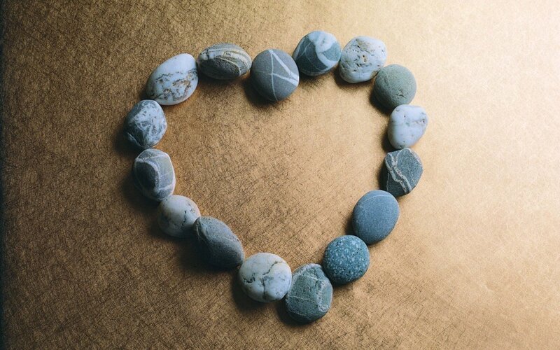 heart shape from stones