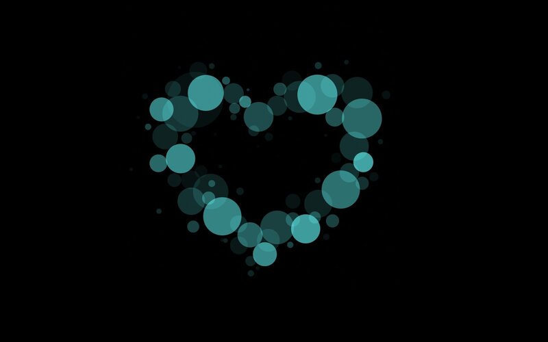 heart shape from teal circles