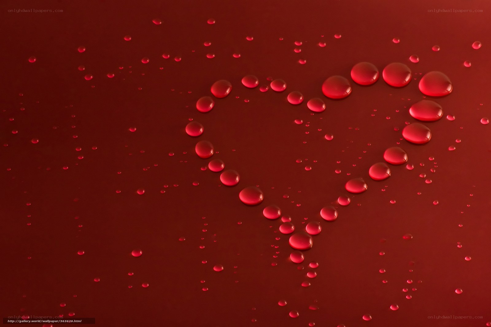 Heart shape from water droplets