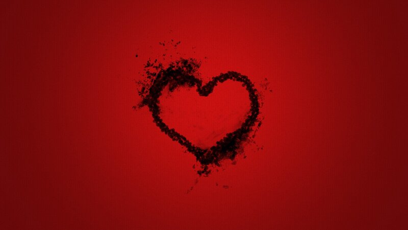 heart shape in black dust