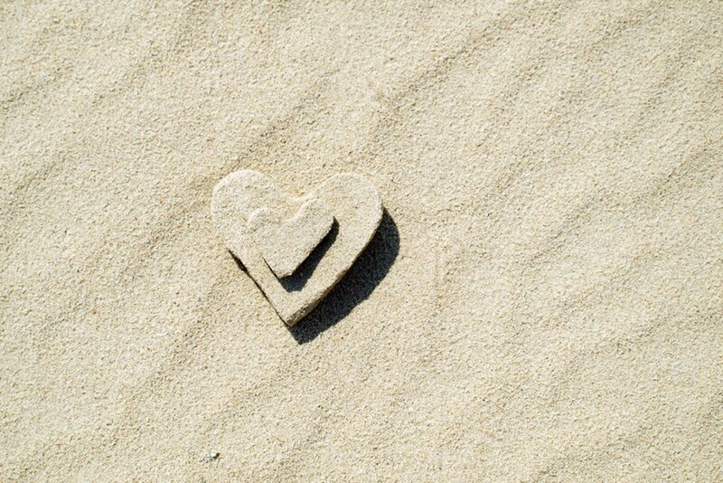 Heart Shape in Sand — Beige
