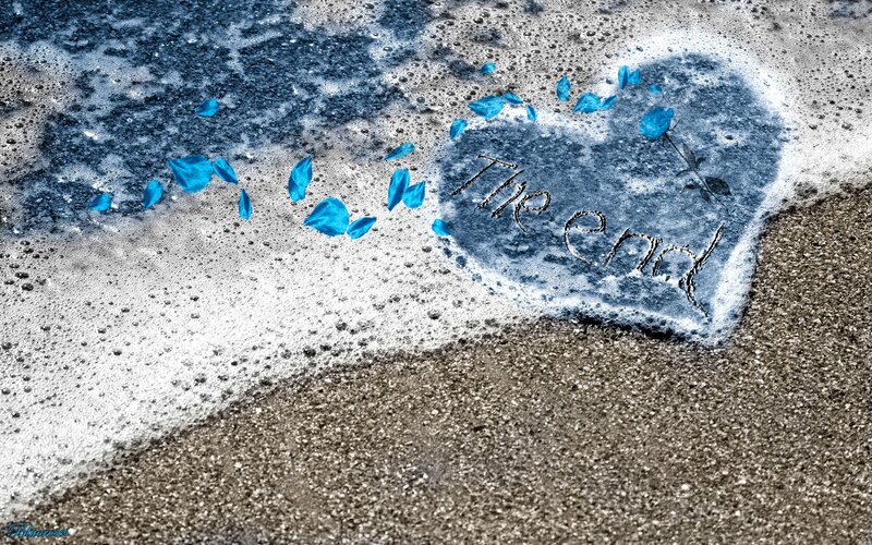 Heart Shape in Sand — Blue