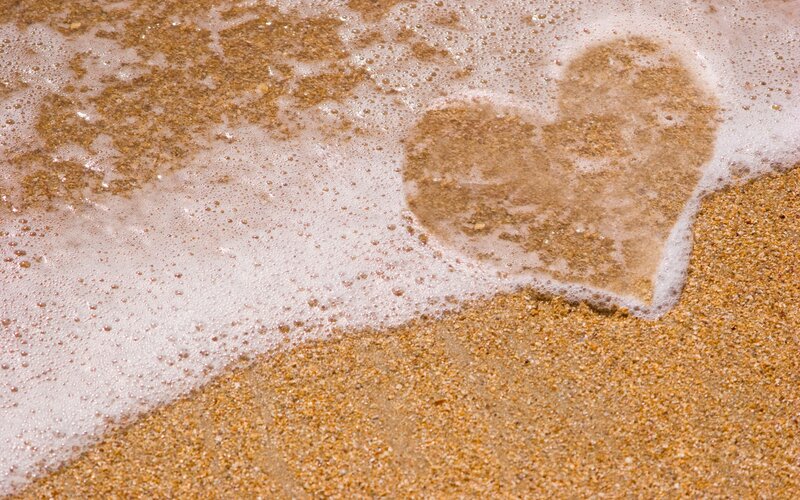 Heart Shape in Sand — Brown, Calm, Afternoon