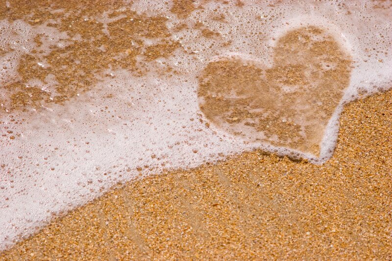 Heart Shape in Sand — Brown, Serene