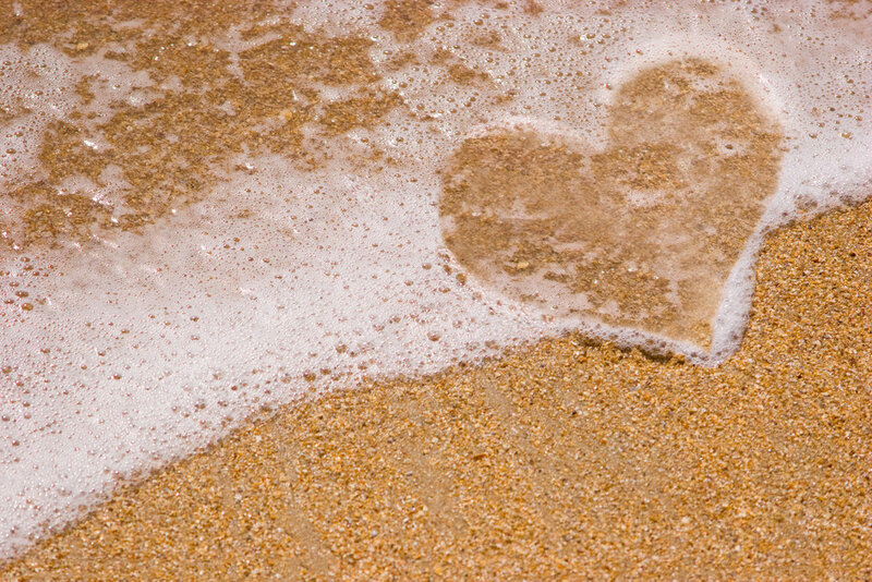 Heart Shape in Sand — Brown