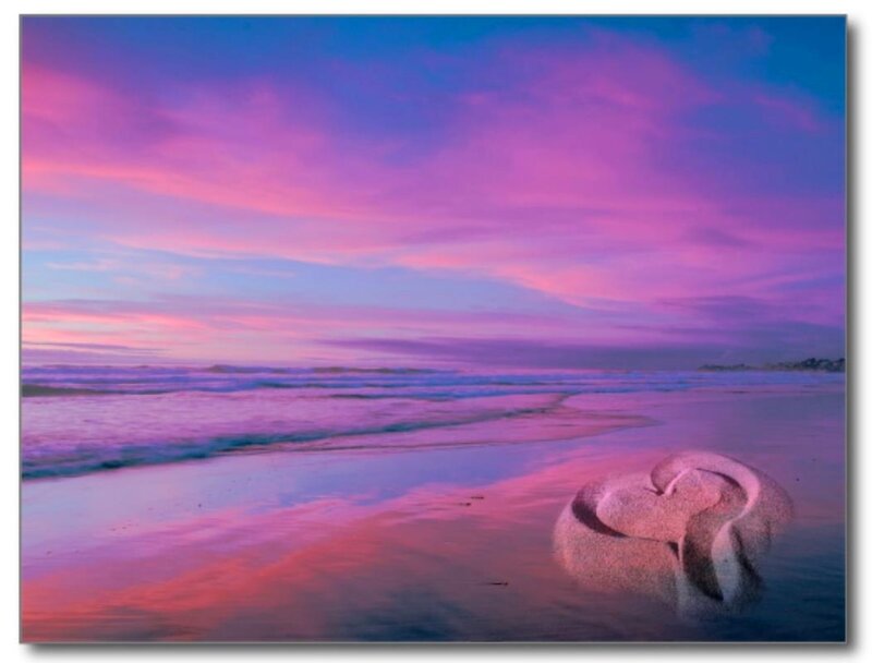 Heart Shape in Sand — Purple