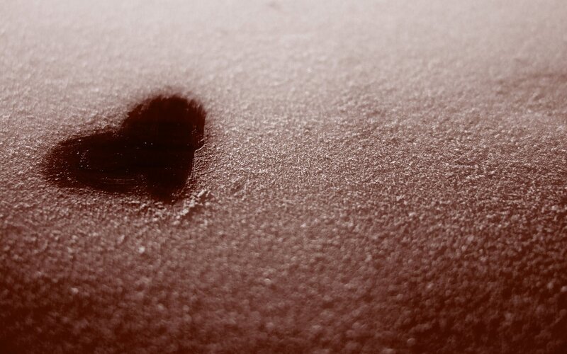 heart shape in snow