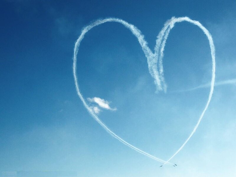 Heart shape in the sky