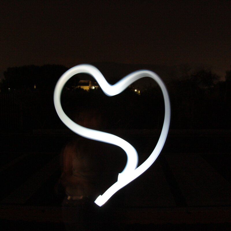 Heart shape light painting