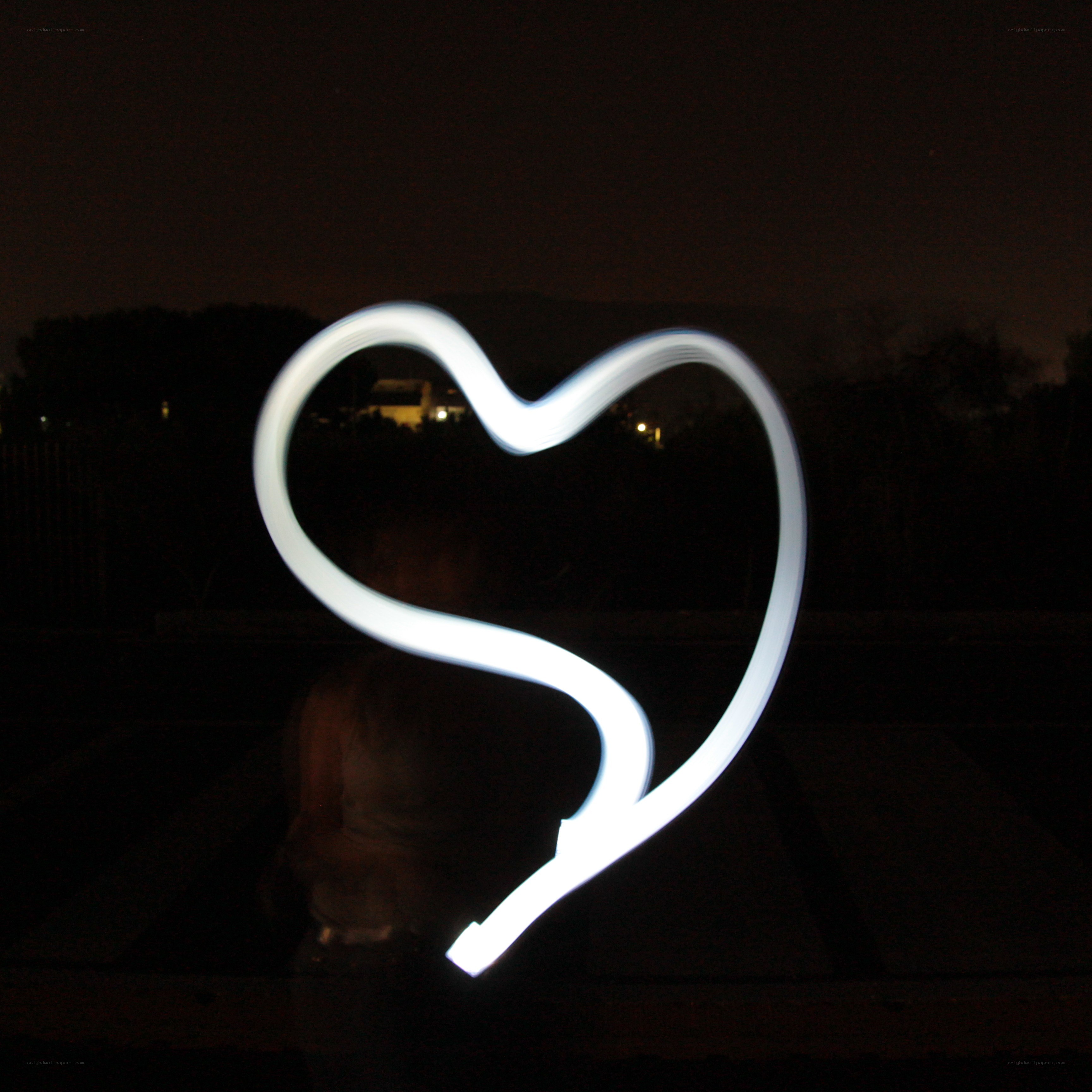 Heart shape light painting