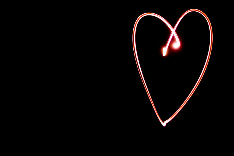 Heart Shape Light Trail — Red