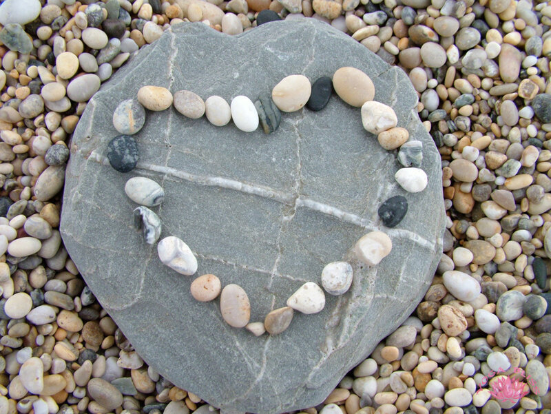 heart shape made of pebbles