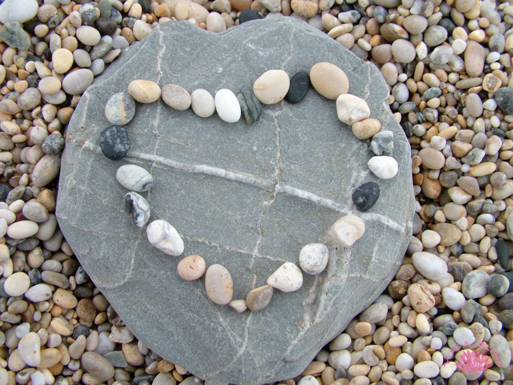 heart shape made of pebbles