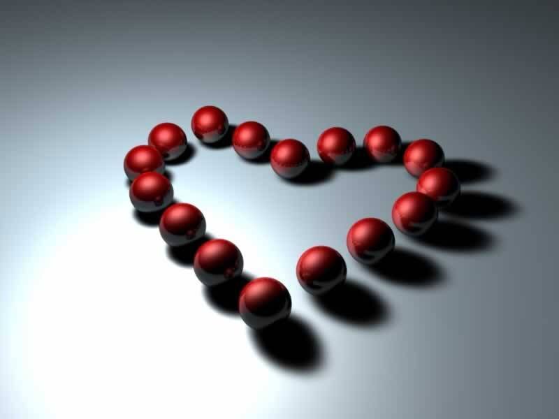 heart shape made of red spheres