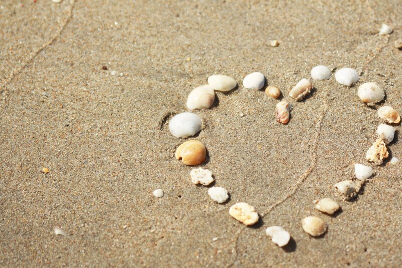 Heart Shape Made of Shells — Beige