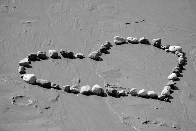 Heart Shape Made of Stones — Black