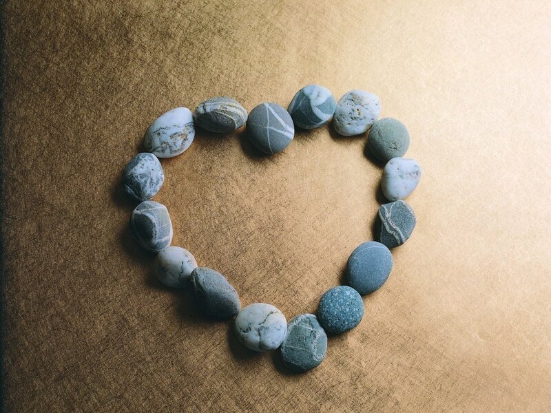 Heart shape made of stones