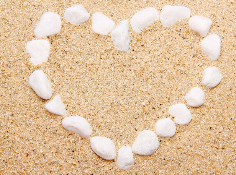 Heart Shape Made of Stones — White