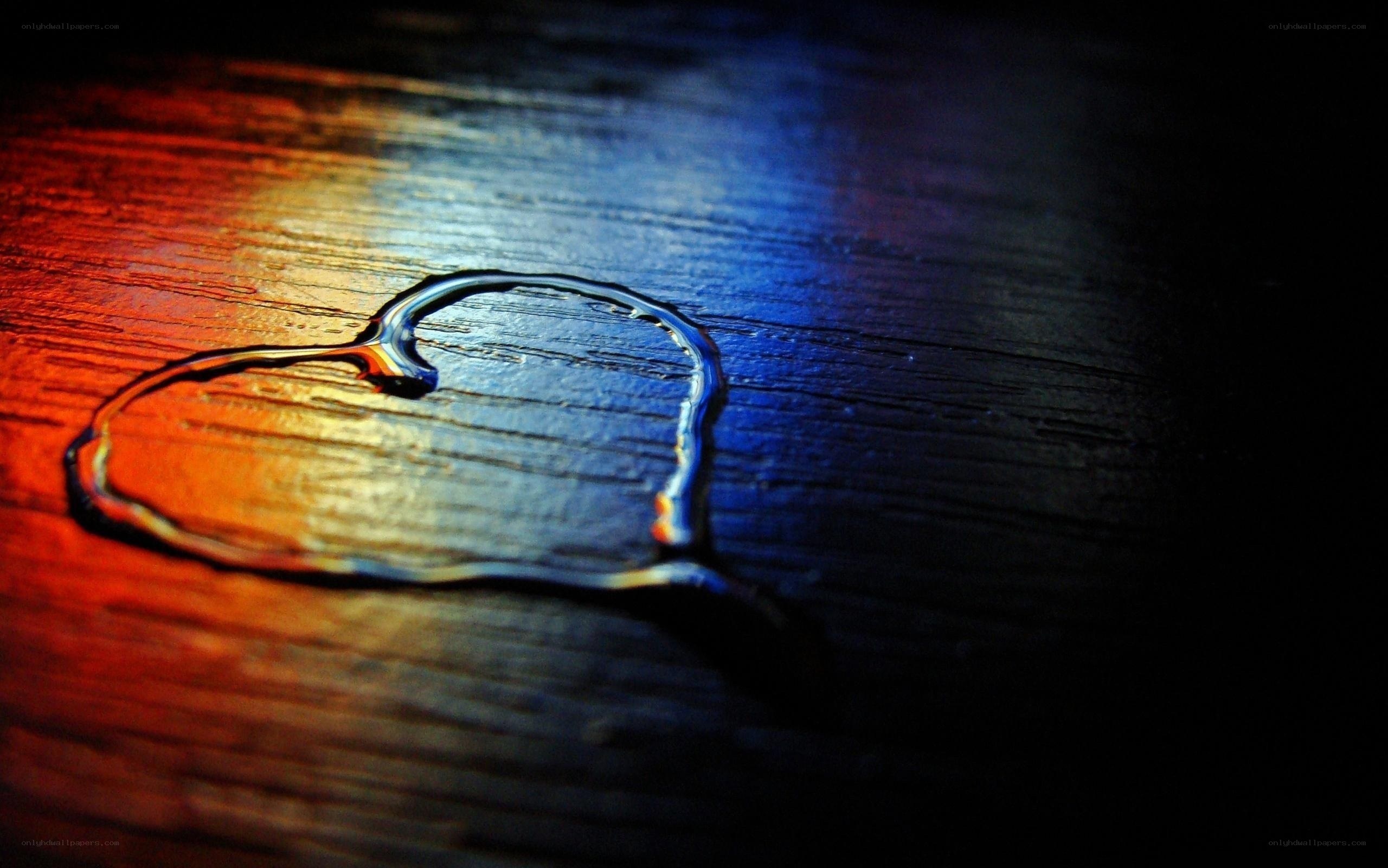 Heart shape on wooden surface