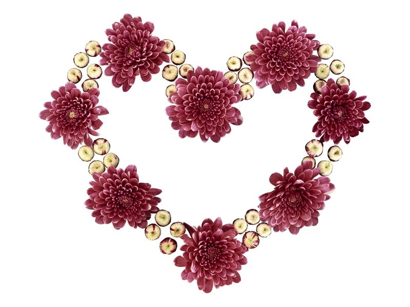 heart shape with flowers