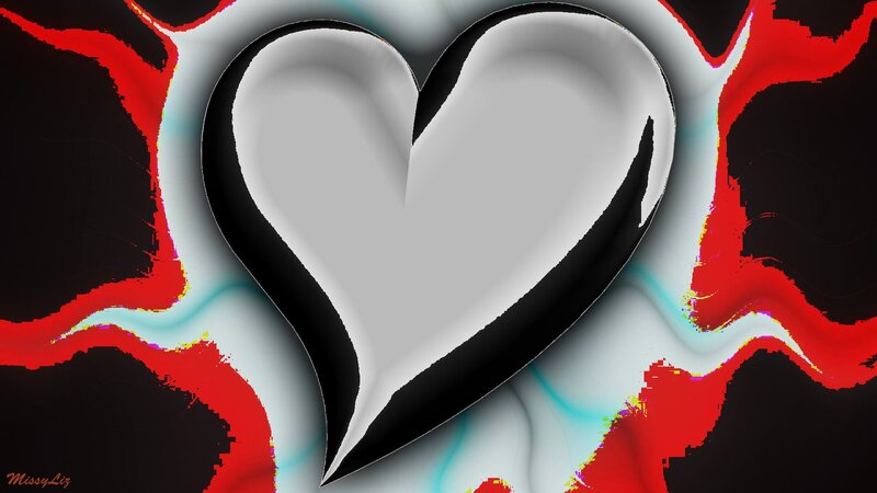 Heart Shape with Red and Black Background