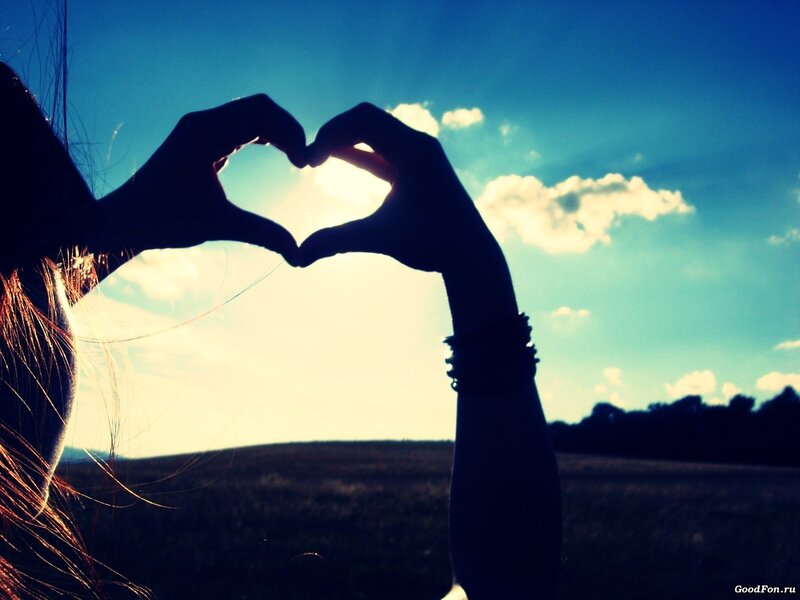 Heart shape with sunset