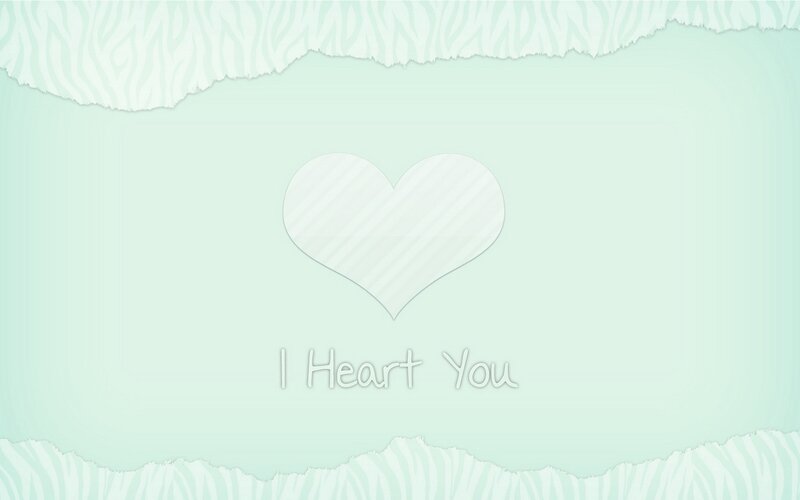 Heart Shape with Text — Mint Green