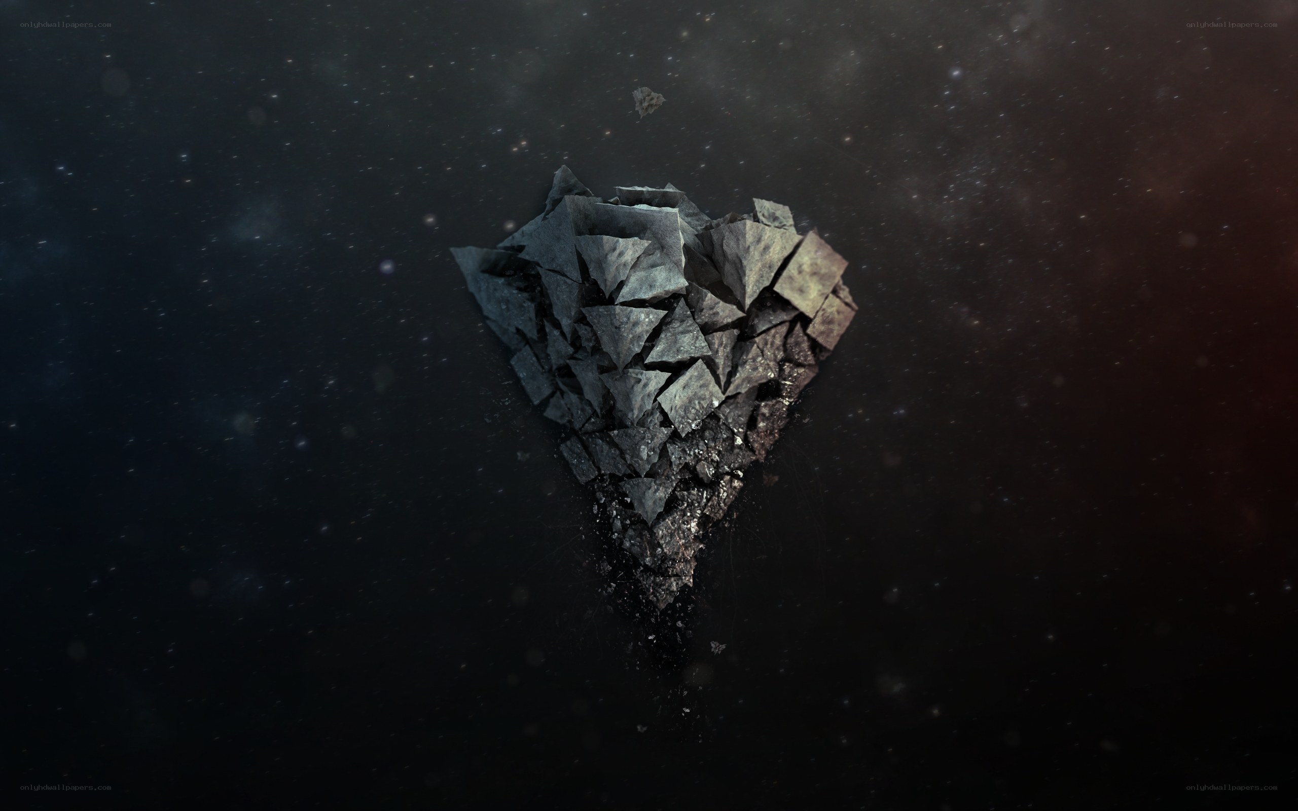 heart-shaped asteroid in space