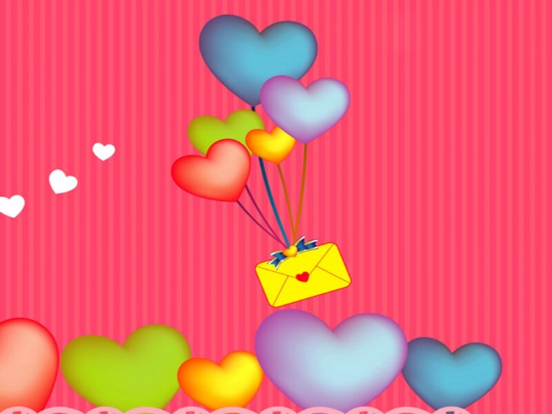 Heart-shaped Balloons — Pink, Cheerful