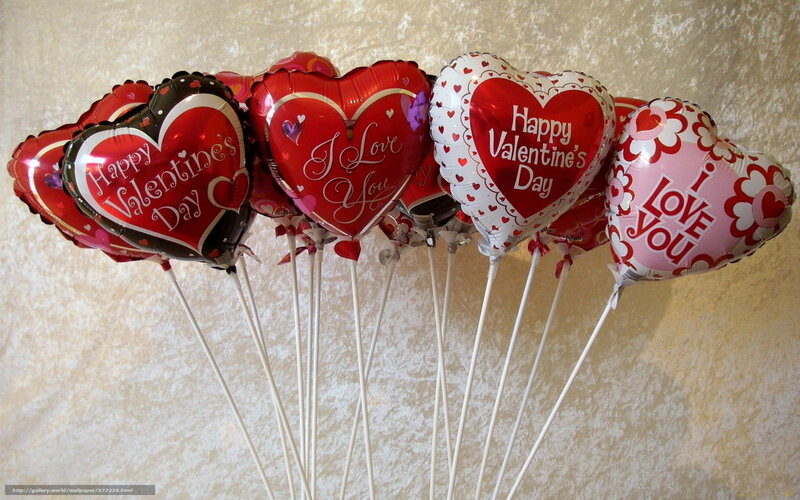 Heart-shaped Balloons — Red, Festive, Photograph