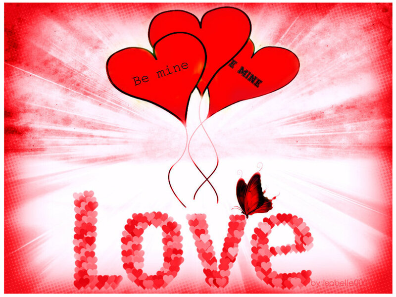 Heart-shaped Balloons — Red, Romantic, Digital Art