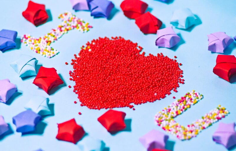 Heart-shaped Beads and Origami