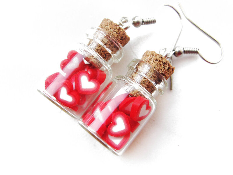Heart-shaped Beads in Bottles