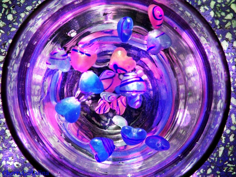 Heart-shaped Beads in Glass