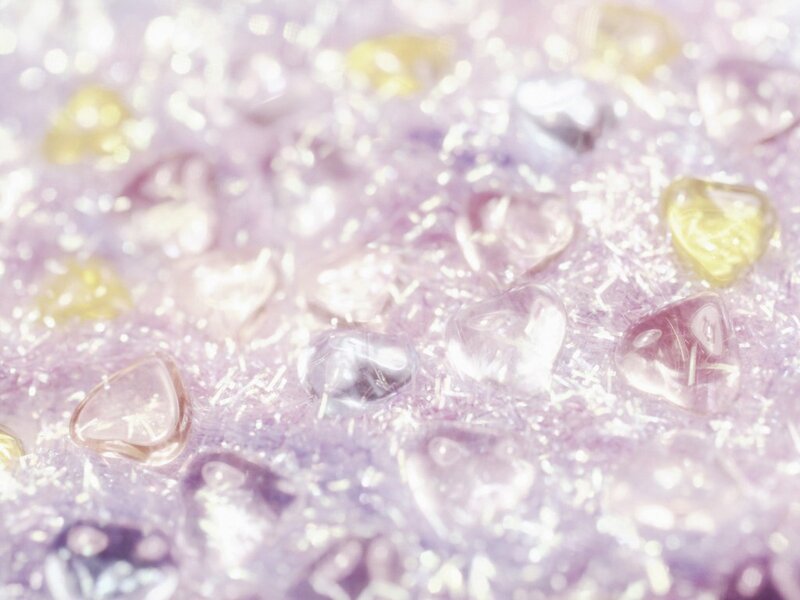 Heart-shaped Beads on Glitter