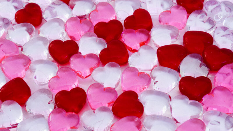 Heart-shaped Beads — Red, Festive