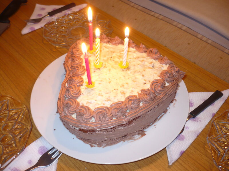 Heart-shaped Birthday Cake — Brown