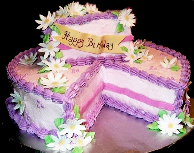 Heart-shaped Birthday Cake