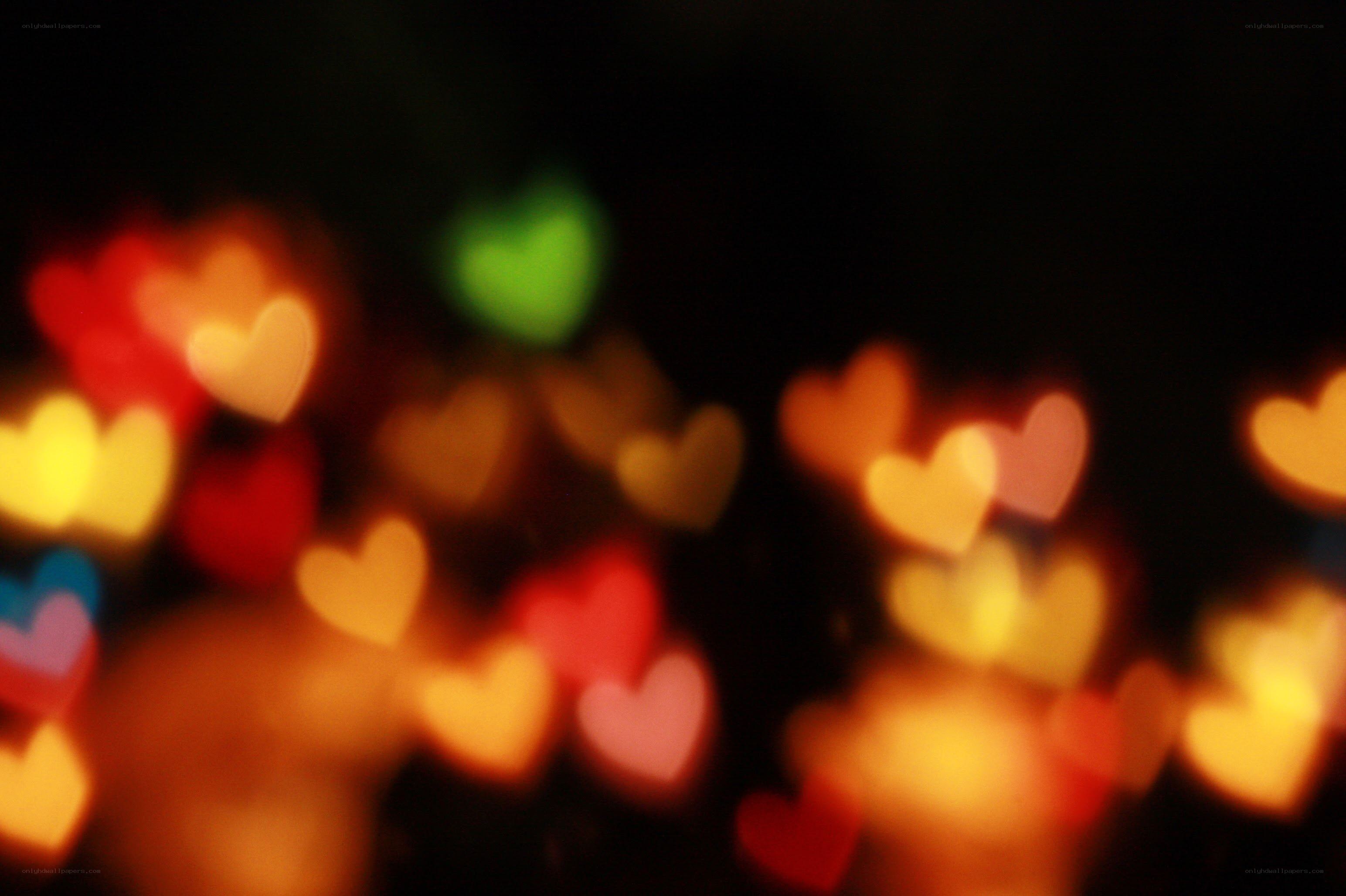 heart-shaped bokeh lights