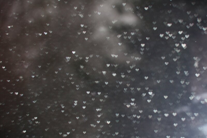 heart-shaped bokeh lights