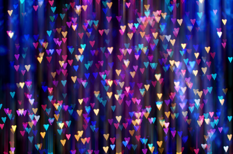 Heart-shaped Bokeh Lights — Blue